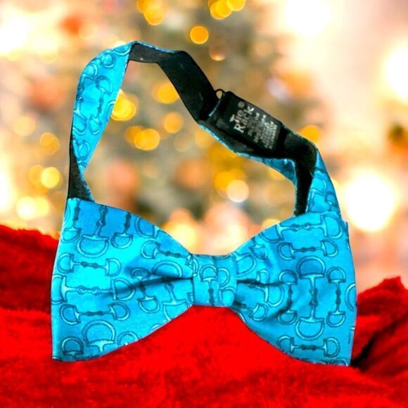 The Tie Rack-London turquoise blue stirrup silk tie nib - Picture 1 of 3